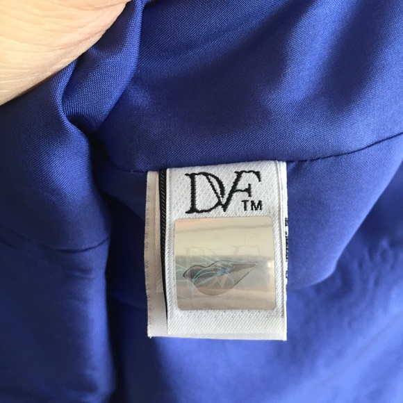 DVF Carpreena Ring Stitch Dress in blue size 8 - Picture 6 of 7